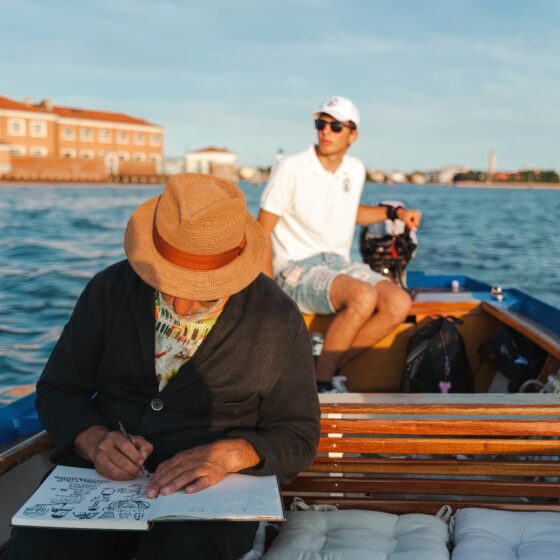 Inside Venice Experiences | Fie A Manetta + Lucio Schiavon | A unique en plein air drawing experience aboard a sanpierota